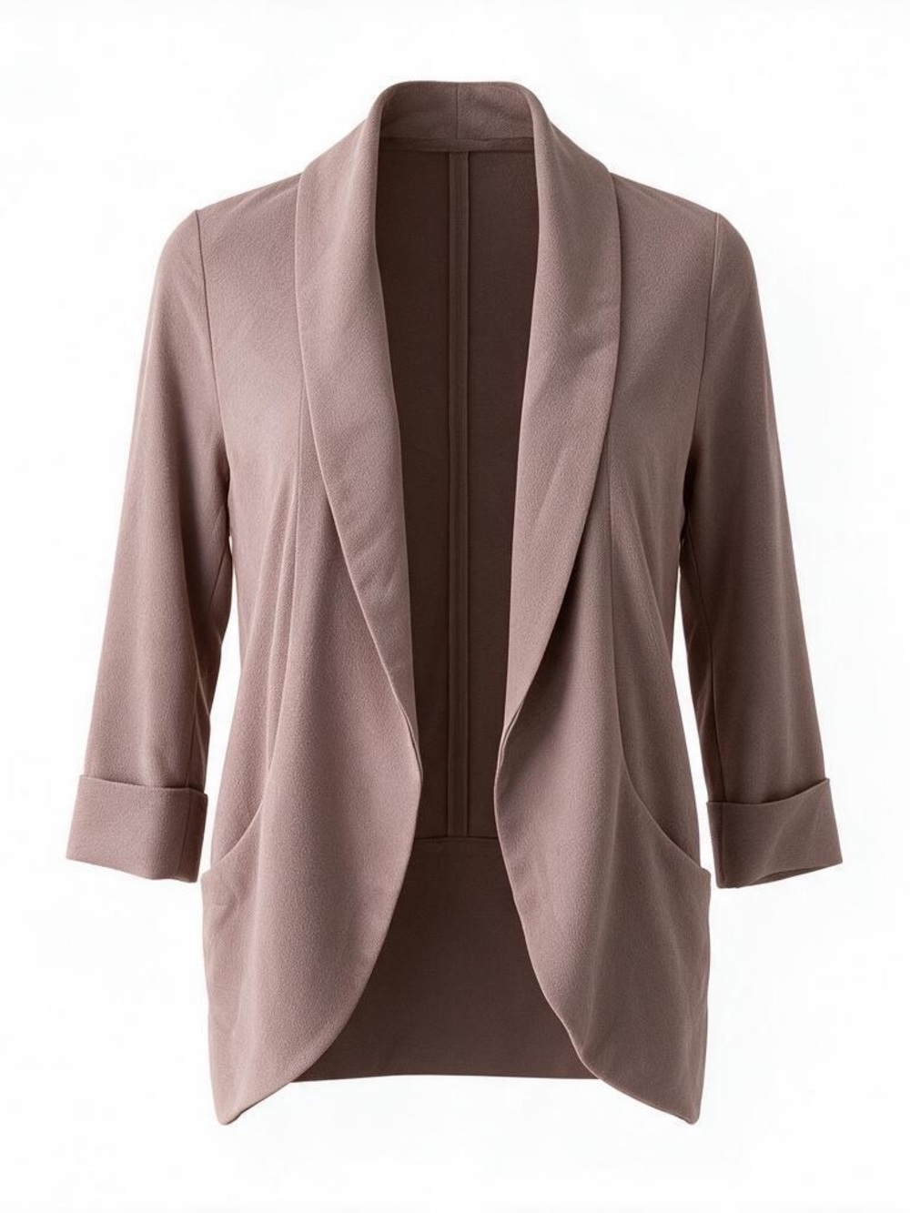 Aritzia Wilfred Chevalier Blazer Open Front Draped Jacket Crepe Taupe Size 2